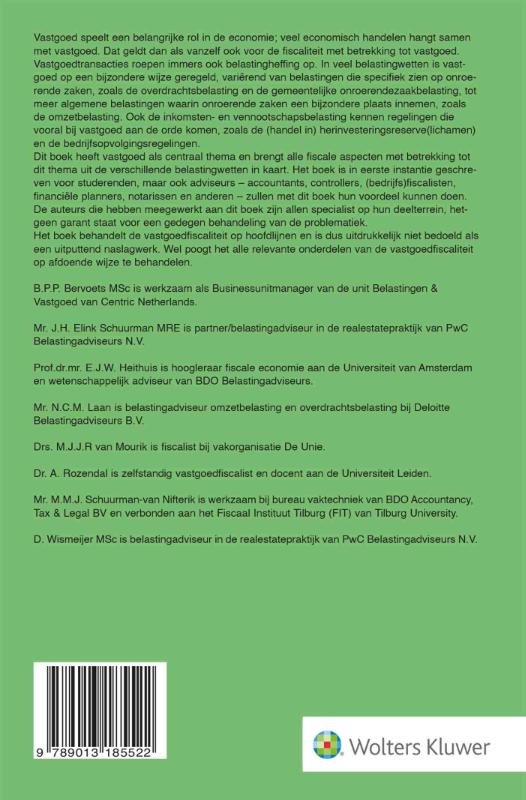 Achterkant van Hoofdzaken Fiscaliteit & Vastgoed