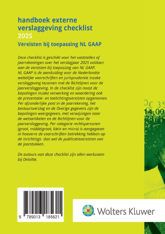 Achterkant van Handboek Externe Verslaggeving Checklist 2025