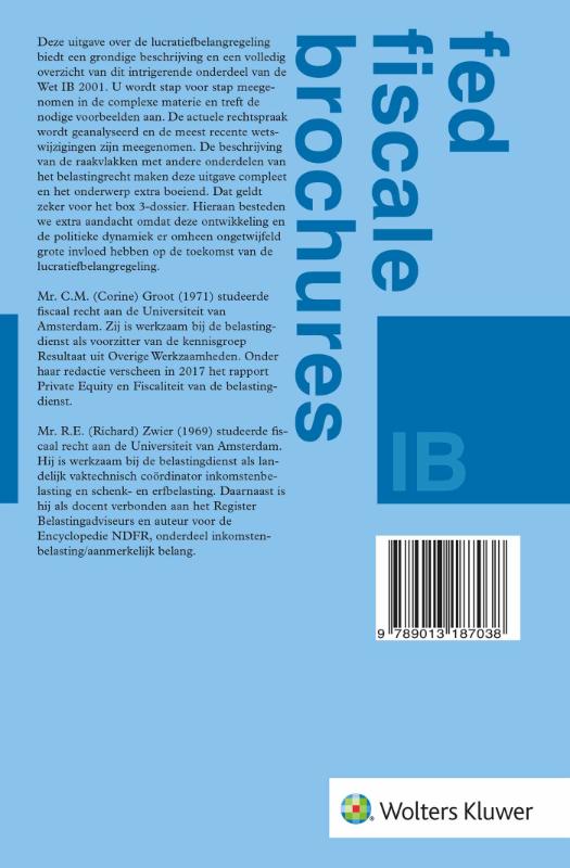 Achterkant van Lucratief belang in de Wet IB 2001