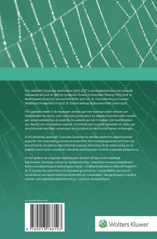 Achterkant van Jaarboek Corporate Governance 2026-2027