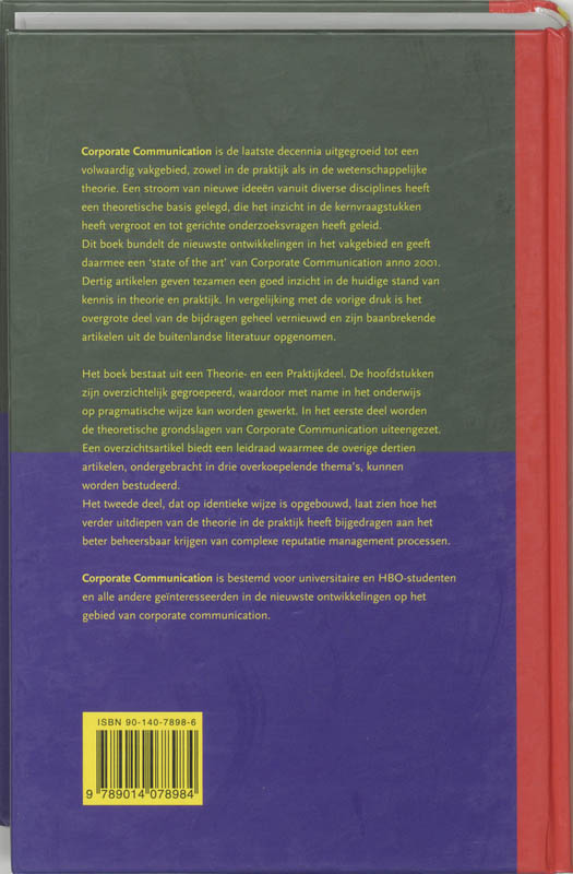 Achterkant van Corporate Communication