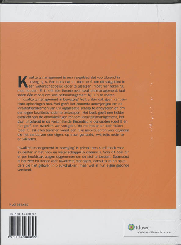 Achterkant van Kwaliteitsmanagement in beweging