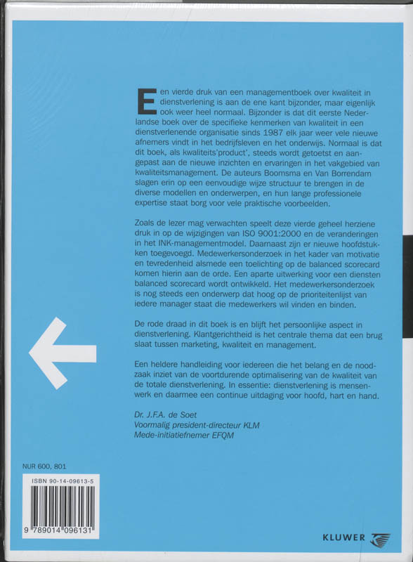 Achterkant van Kwaliteit van dienstverlening