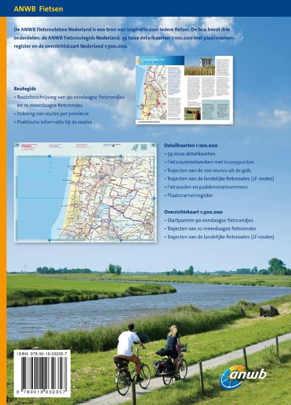 Achterkant van ANWB fietsroutebox Nederland