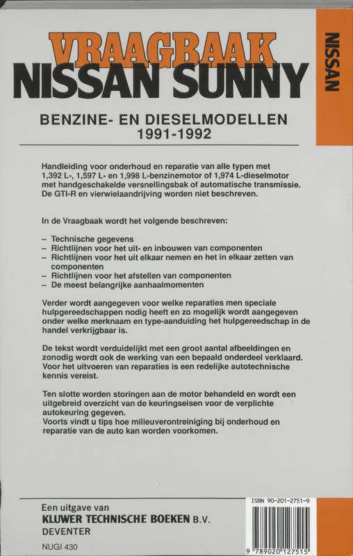 Achterkant van Benzine Diesel 1991-1992