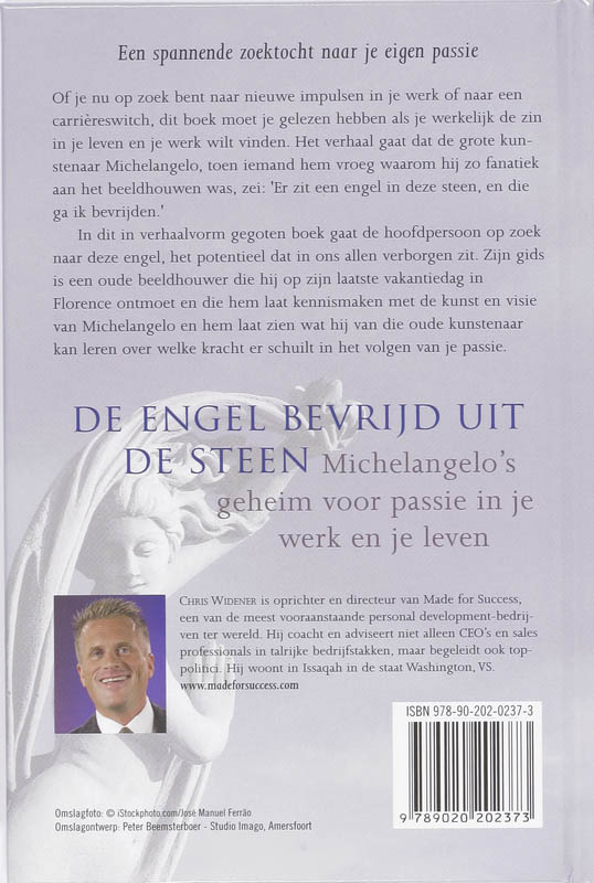Achterkant van De engel bevrijd uit de steen