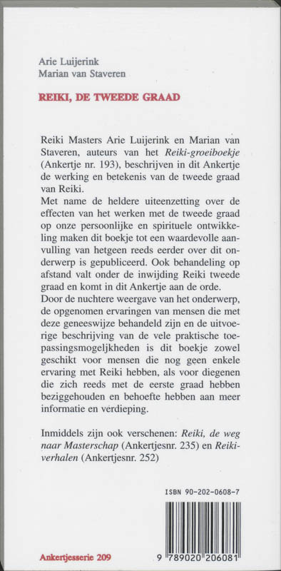 Achterkant van Reiki, de tweede graad