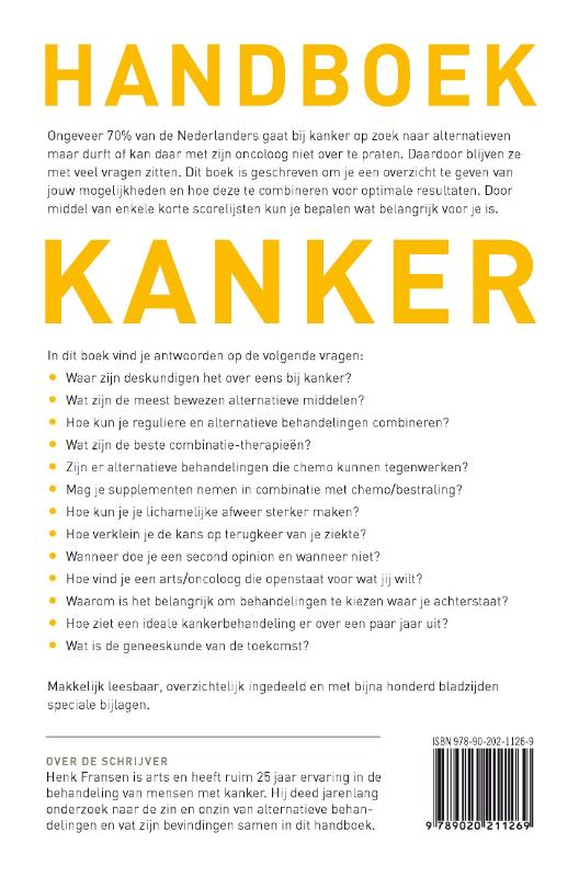 Achterkant van Handboek kanker