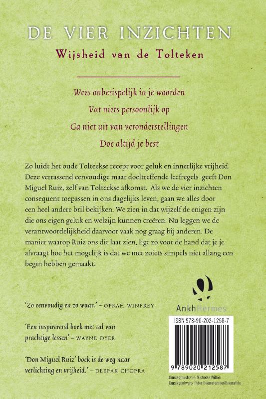 Achterkant van De vier inzichten