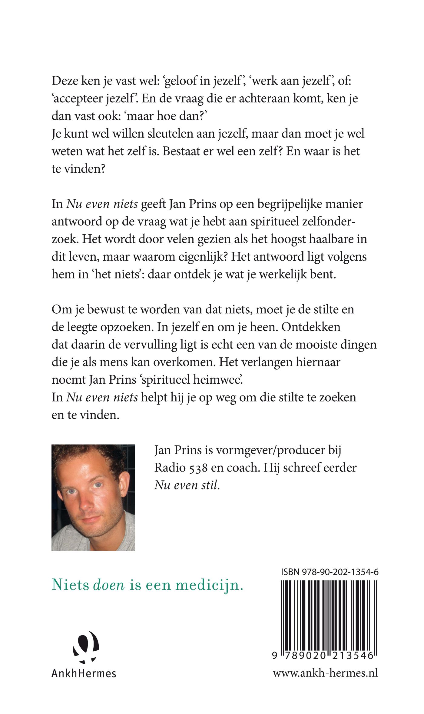 Achterkant van Nu even niets