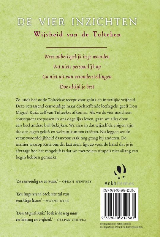 Achterkant van De vier inzichten