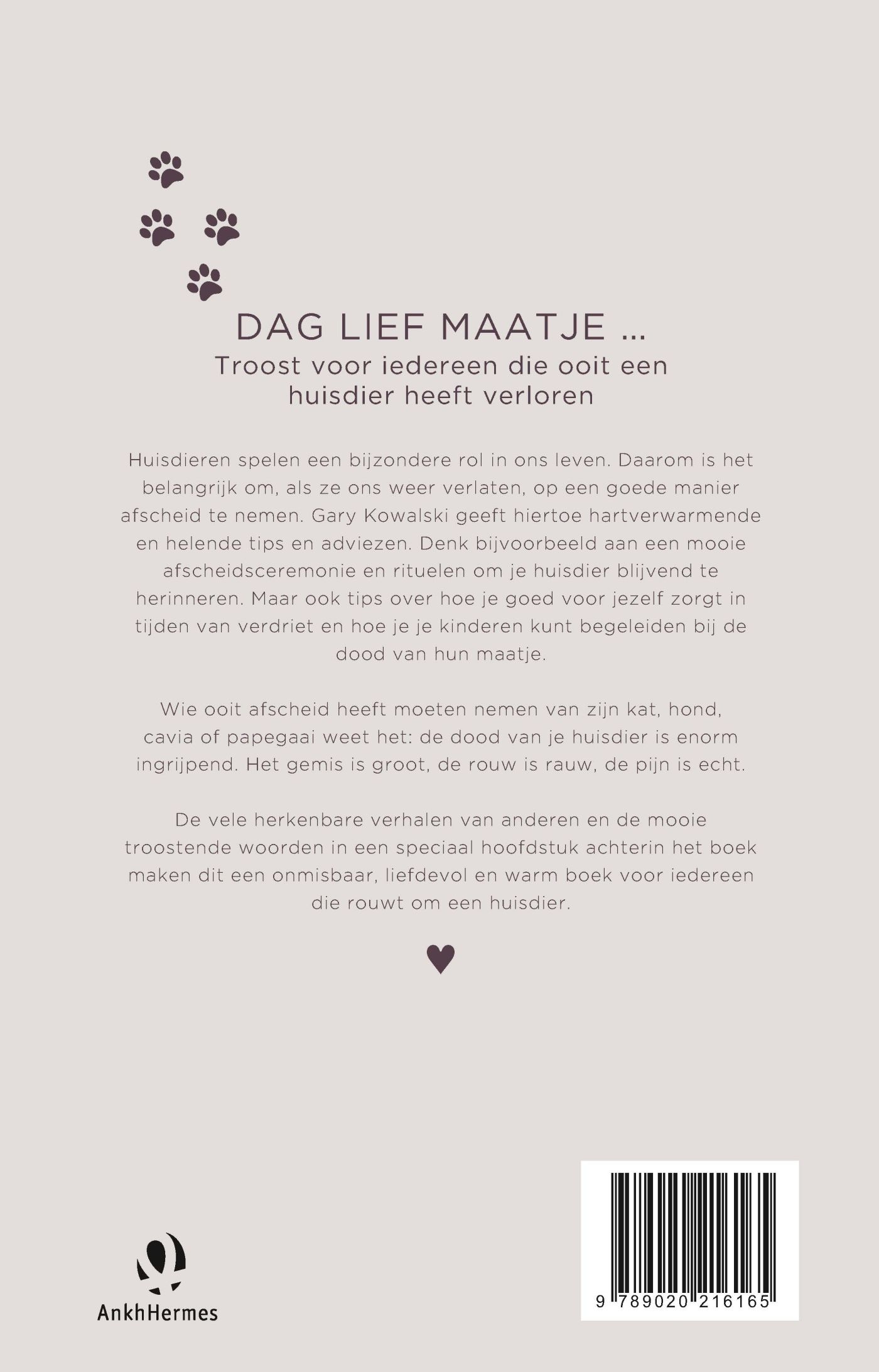 Achterkant van Afscheid van je huisdier