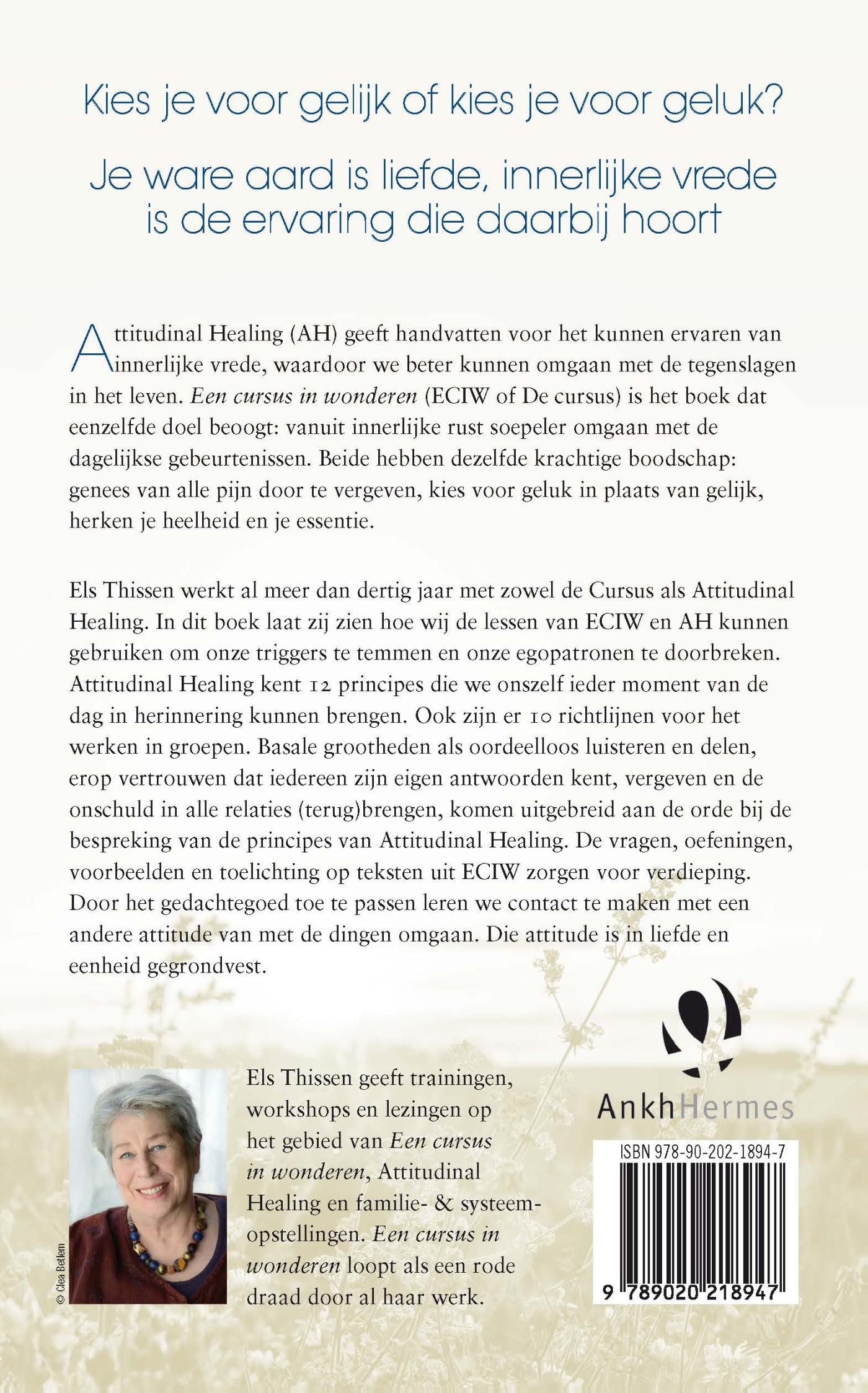 Achterkant van Attitudinal Healing en Een Cursus in Wonderen