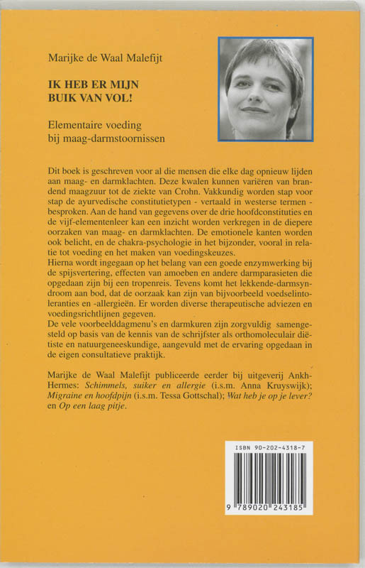 Achterkant van Ik heb er mijn buik van vol!