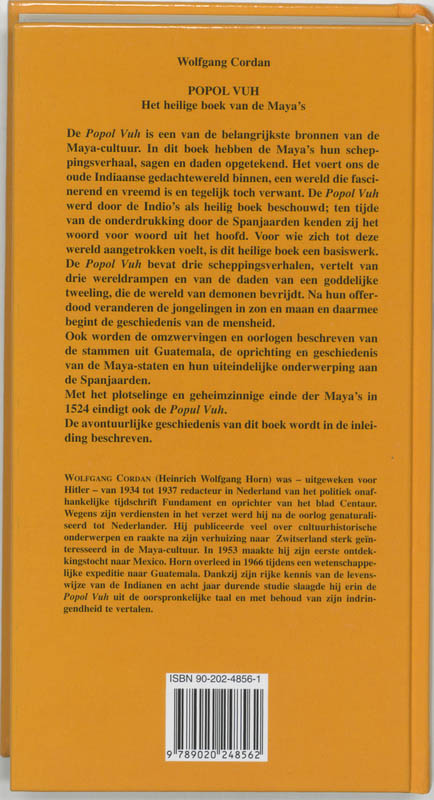 Achterkant van Popol Vuh