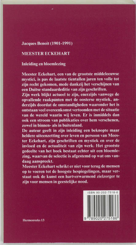 Achterkant van Meester Eckehart