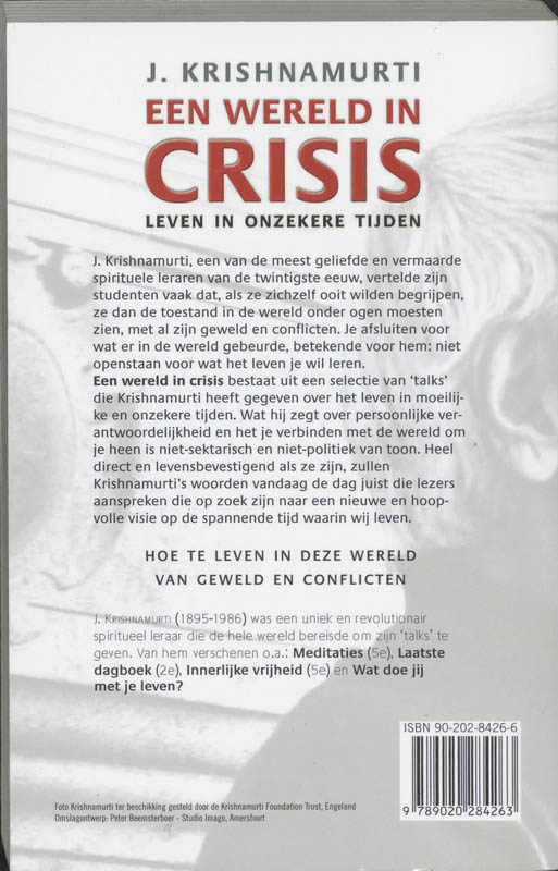 Achterkant van Een wereld in crisis