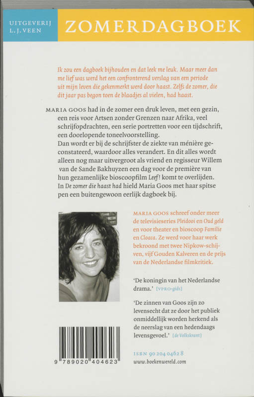 Achterkant van De zomer die haast had
