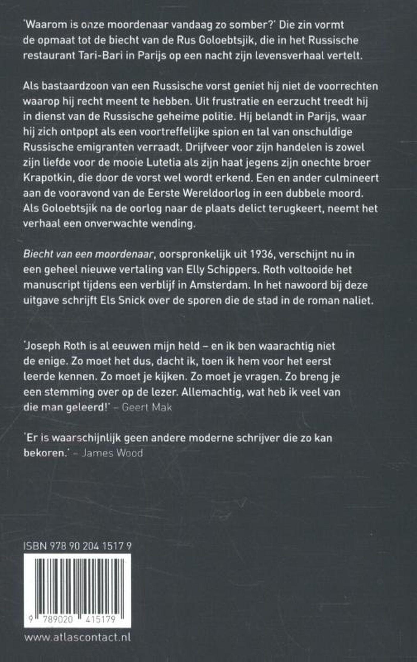 Achterkant van Biecht van een moordenaar