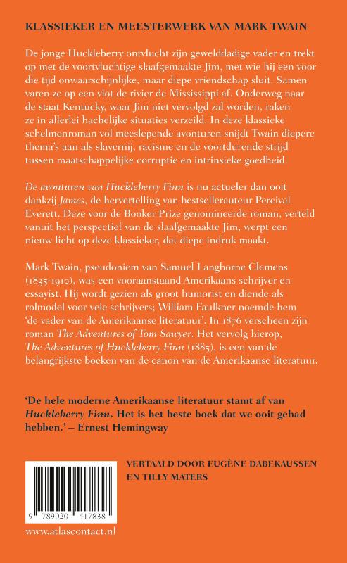 Achterkant van De avonturen van Huckleberry Finn