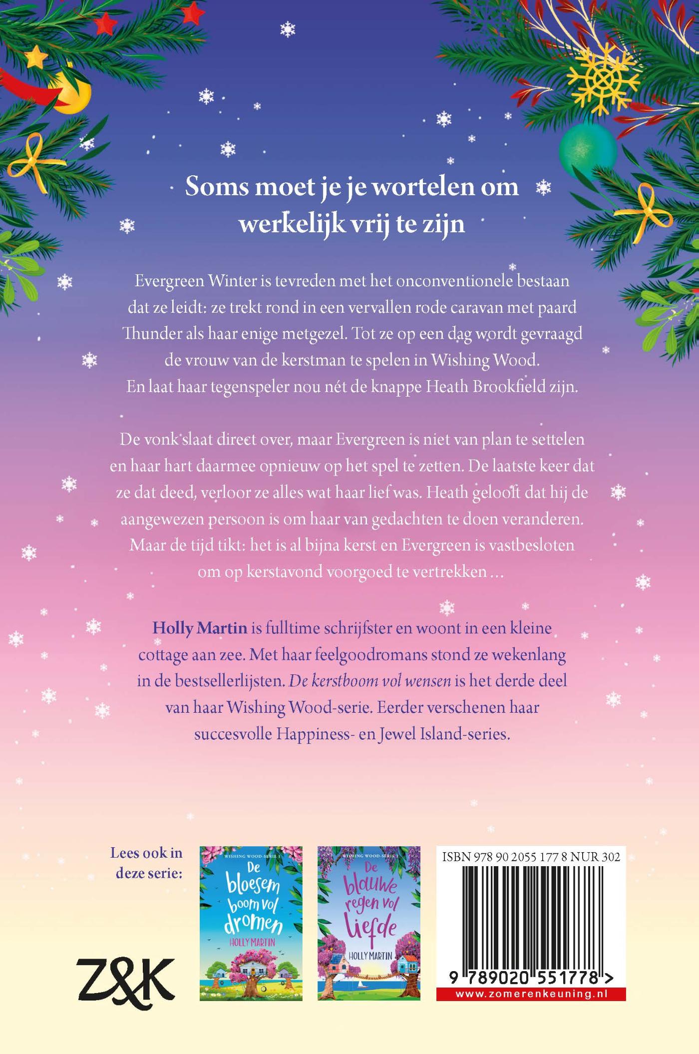 Achterkant van De kerstboom vol wensen