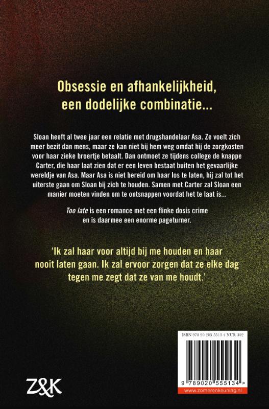 Achterkant van Too late