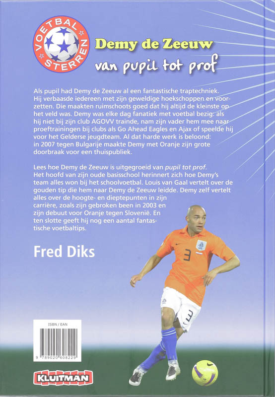 Achterkant van Voetbalsterren. Demy de Zeeuw