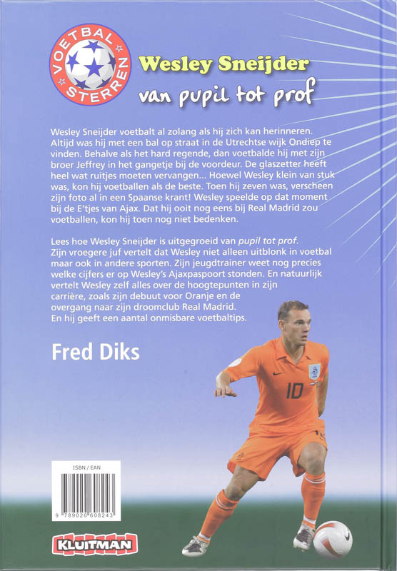 Achterkant van Voetbalsterren. Wesley Sneijder