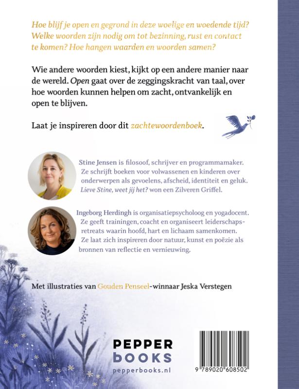 Achterkant van Open . Zachte woorden voor een harde tijd