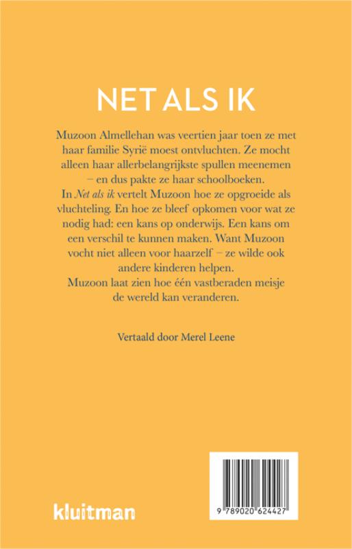 Achterkant van Net als ik