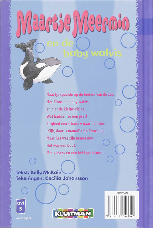 Achterkant van Maartje Meermin en de baby walvis
