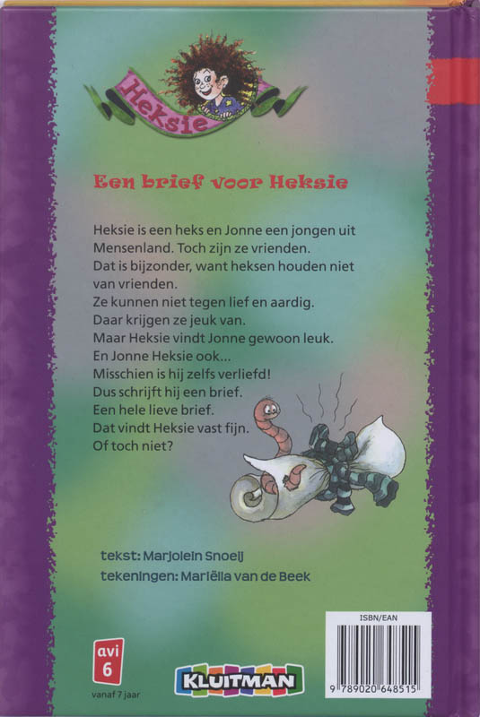 Achterkant van Een brief voor Heksie