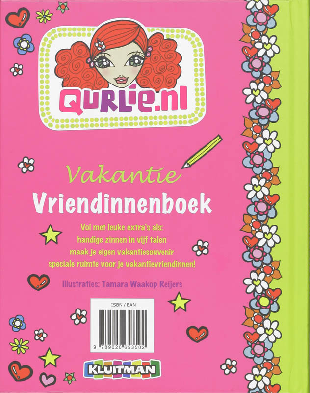 Achterkant van Vakantie vriendinnenboek van Qurlie.nl