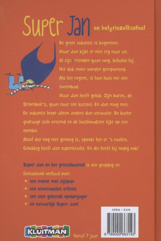 Achterkant van Super Jan en het griezelkasteel