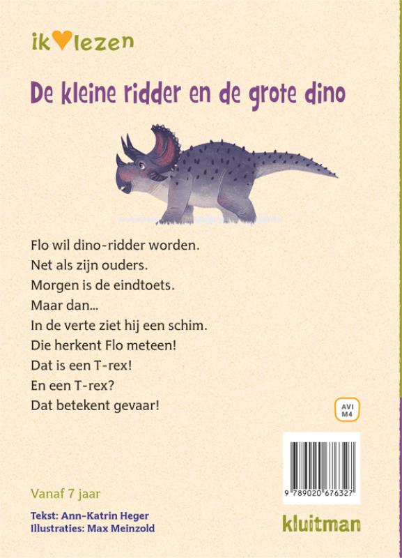 Achterkant van De kleine ridder en de grote dino