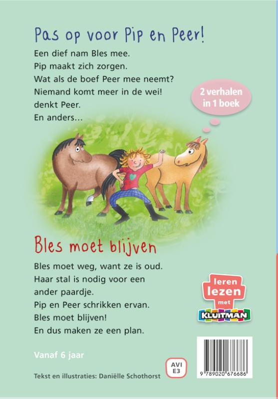 Achterkant van Pas op voor Pip en Peer! & Bles moet blijven