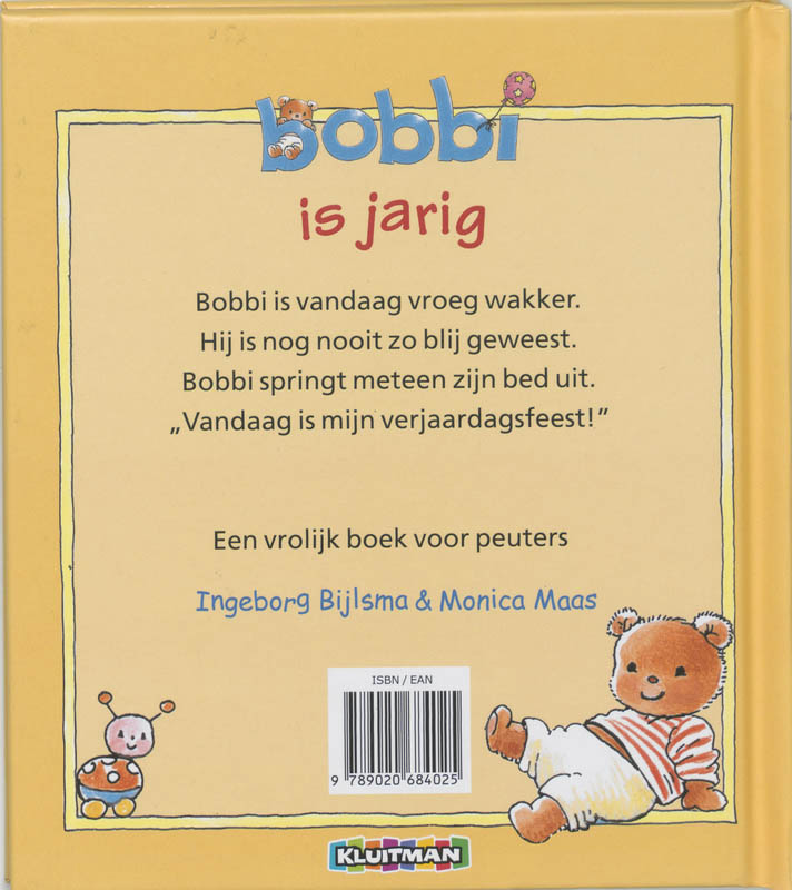 Achterkant van Bobbi is jarig