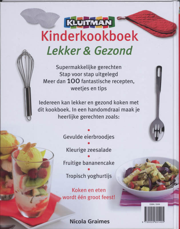Achterkant van Kluitman kinderkookboek