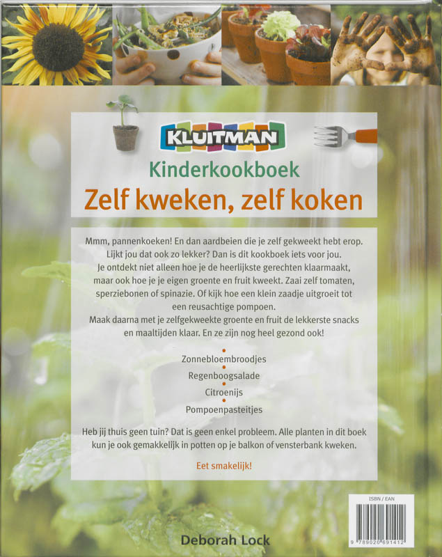 Achterkant van Kluitman kinderkookboek