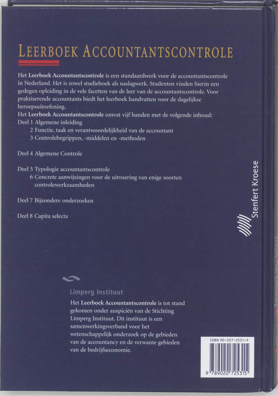Achterkant van 1 Algemene inleiding . 2 Functie, taak en verantwoordelijkheid . 3 Controlebegrippen, -middelen en -methoden