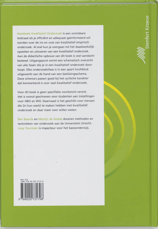 Achterkant van Basisboek kwalitatief onderzoek