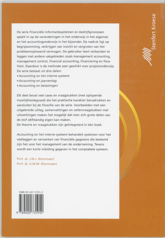 Achterkant van Accounting en het interne systeem