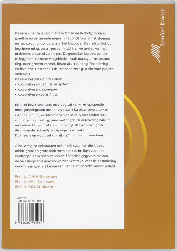 Achterkant van Accounting en belastingen