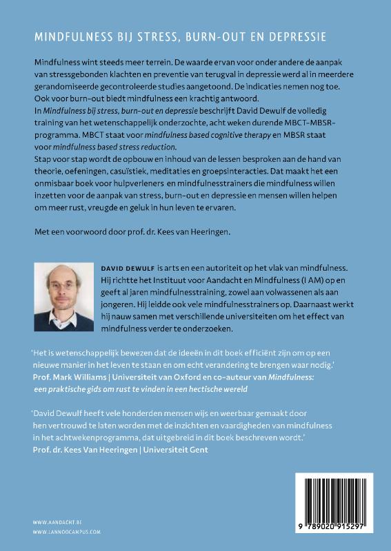 Achterkant van Mindfulness bij stress, burn-out en depressie