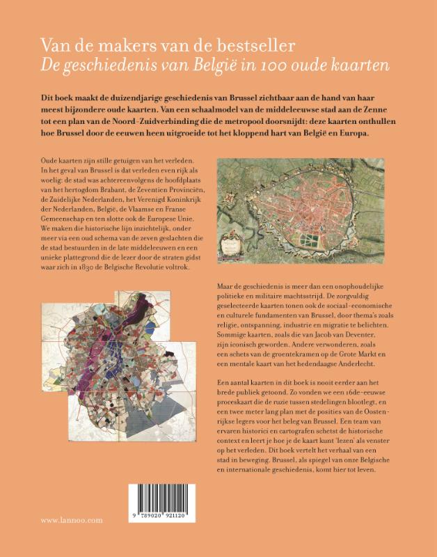 Achterkant van De geschiedenis van Brussel in oude kaarten