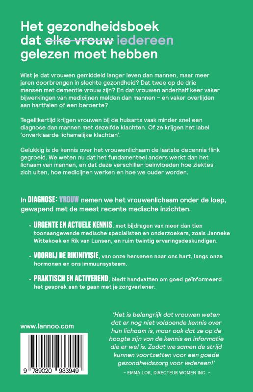 Achterkant van Diagnose: vrouw