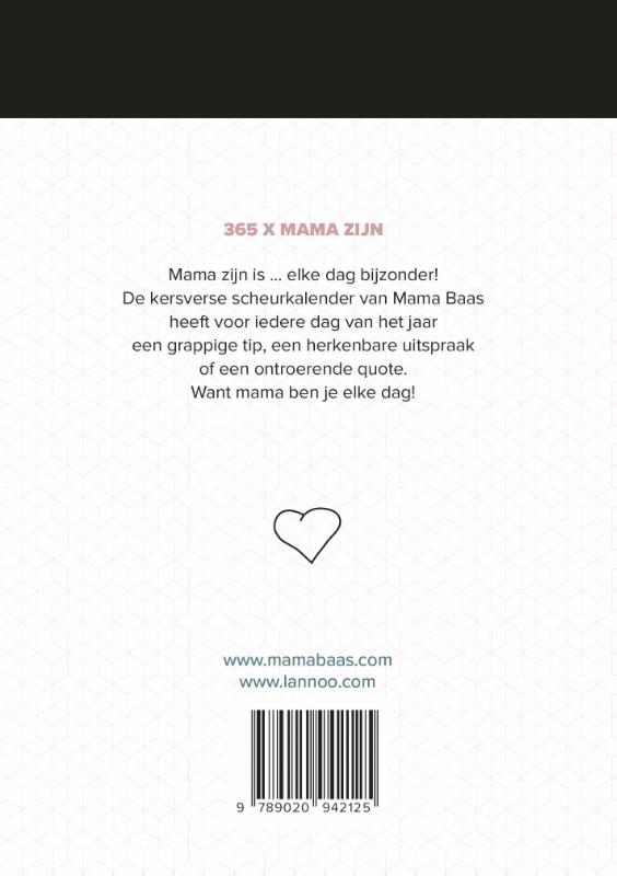Achterkant van Scheurkalender 365 x mama zijn 2026