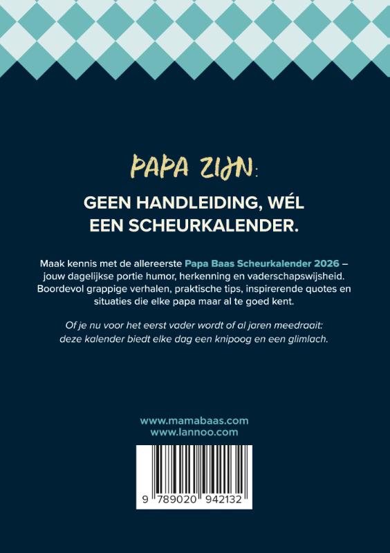 Achterkant van Scheurkalender 365 x papa zijn 2026