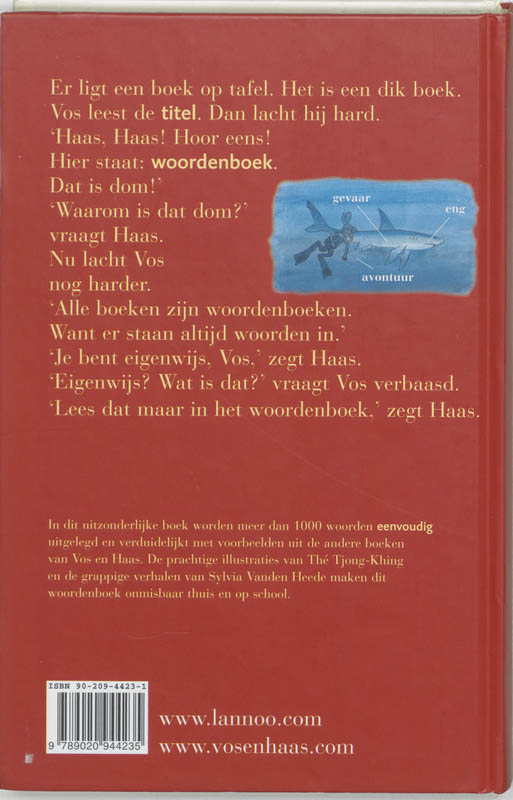 Achterkant van Het woordenboek van Vos en Haas
