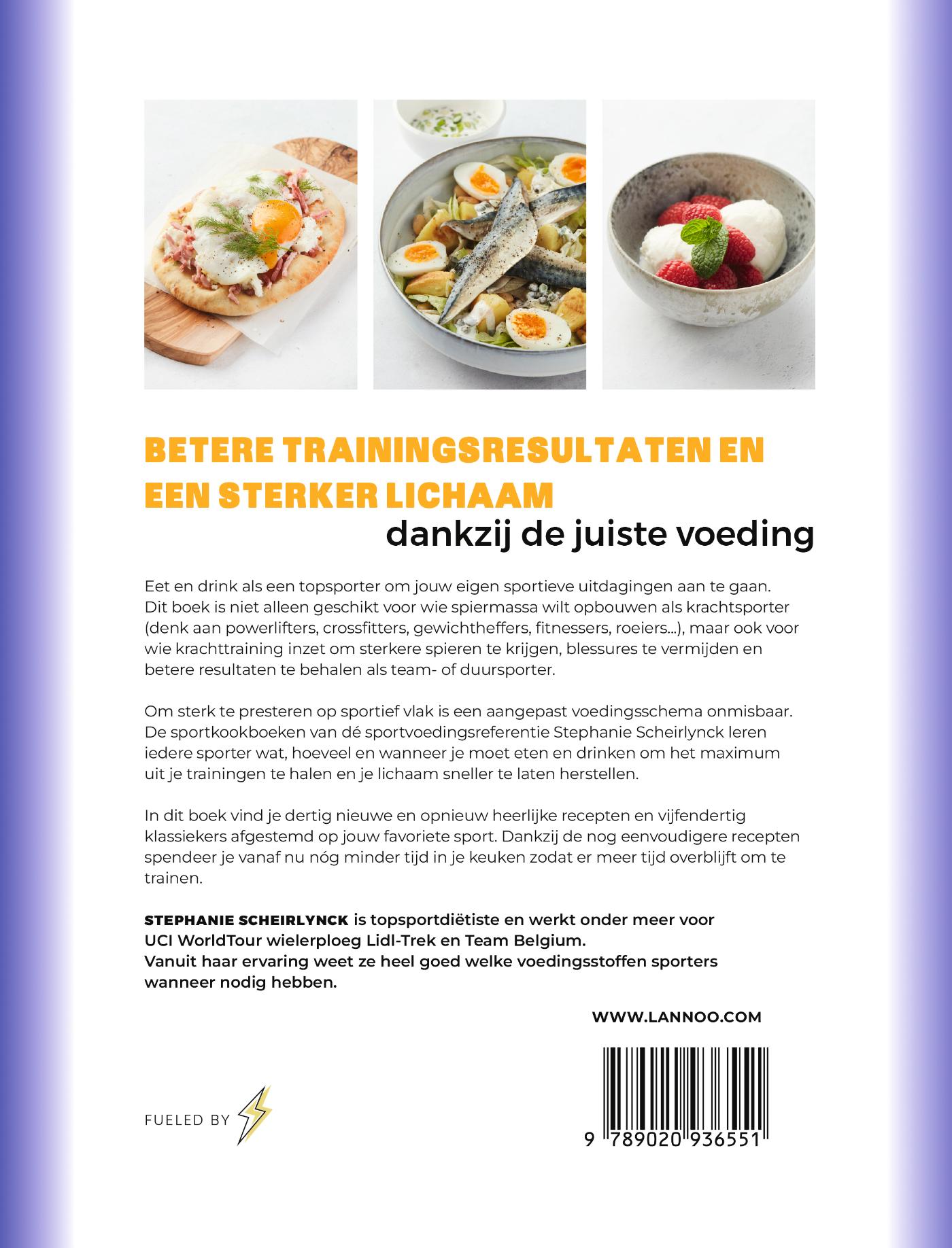 Achterkant van Het sportkookboek voor krachttraining